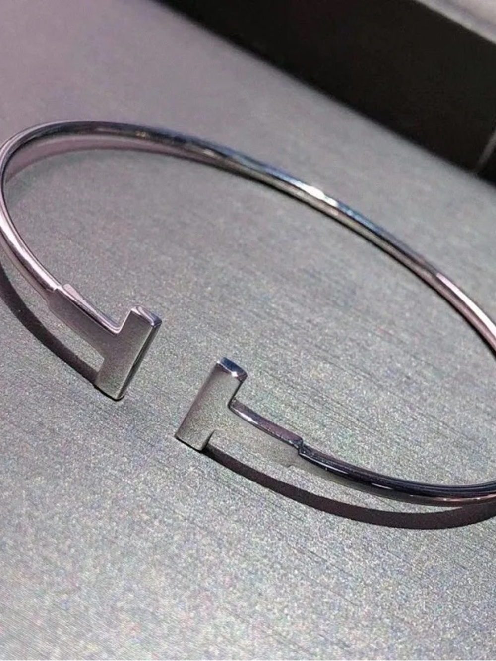 Silver Open Cuff Bracelet with T-End Design
